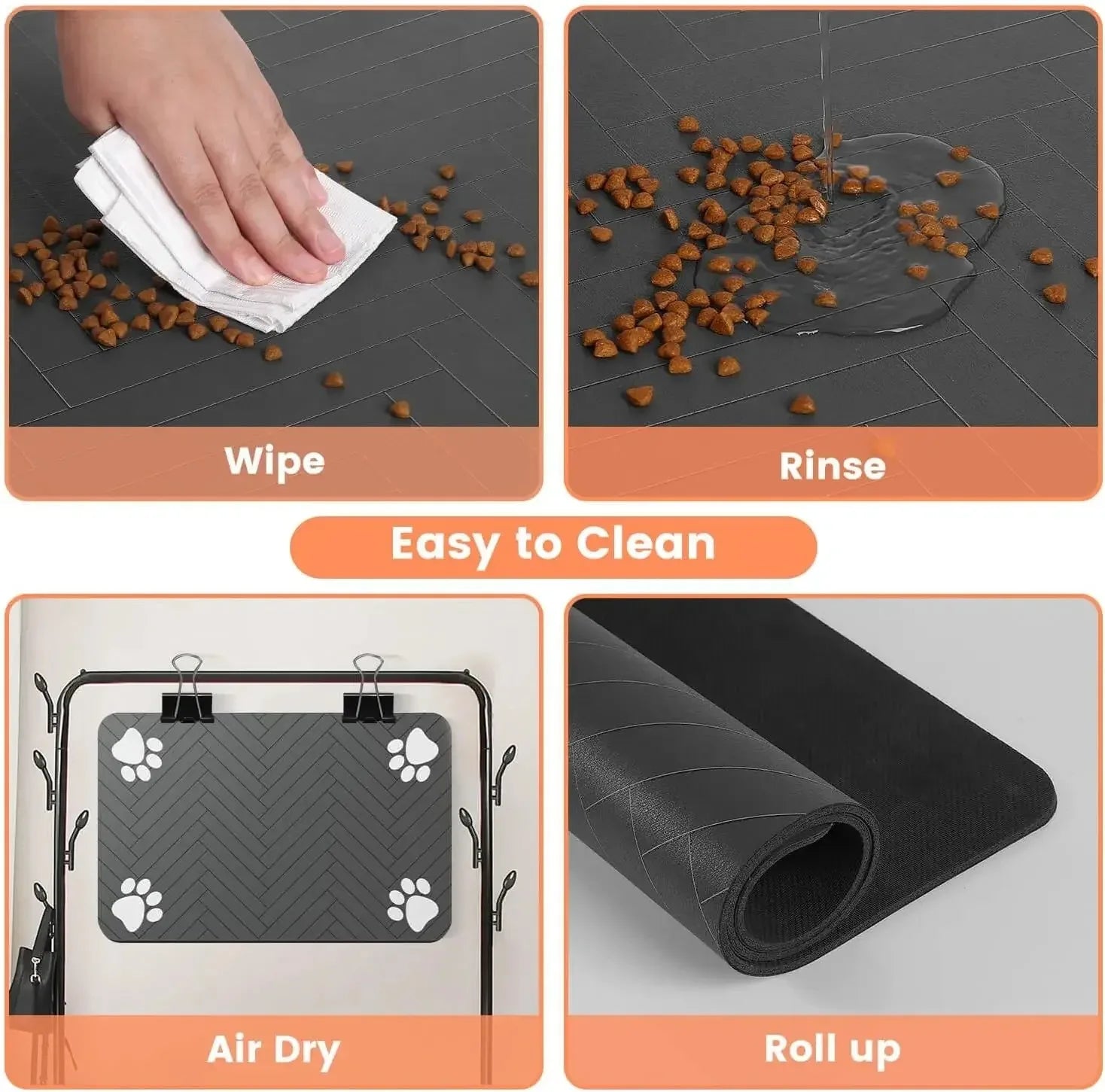 Absorbent Pet Feeding Mat for Dogs & Cats – Quick-Dry, Waterproof & Non-Slip