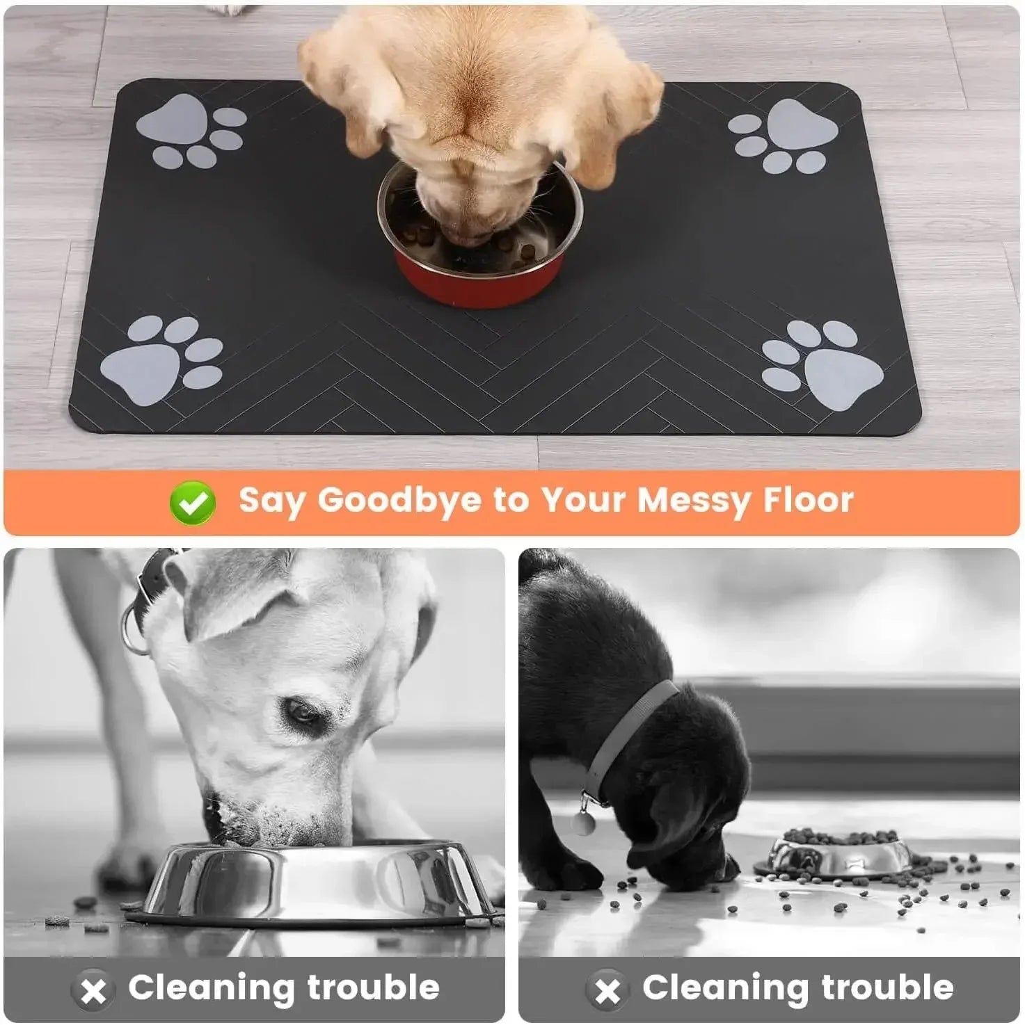 Absorbent Pet Feeding Mat for Dogs & Cats – Quick-Dry, Waterproof & Non-Slip